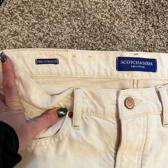SCOTCH & SODA Mens The Standard Cream Jeans Size 30/32 - Picture 7 of 9